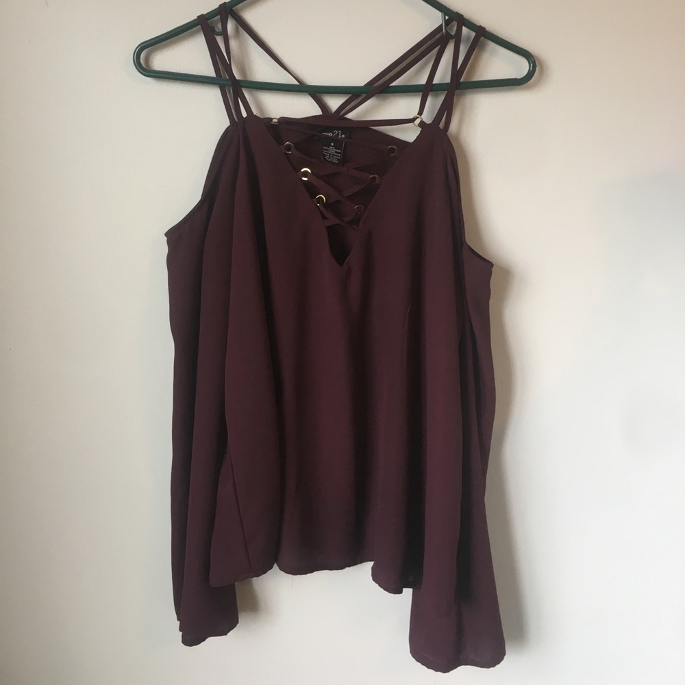 Off The Shoulder Lace Up Top